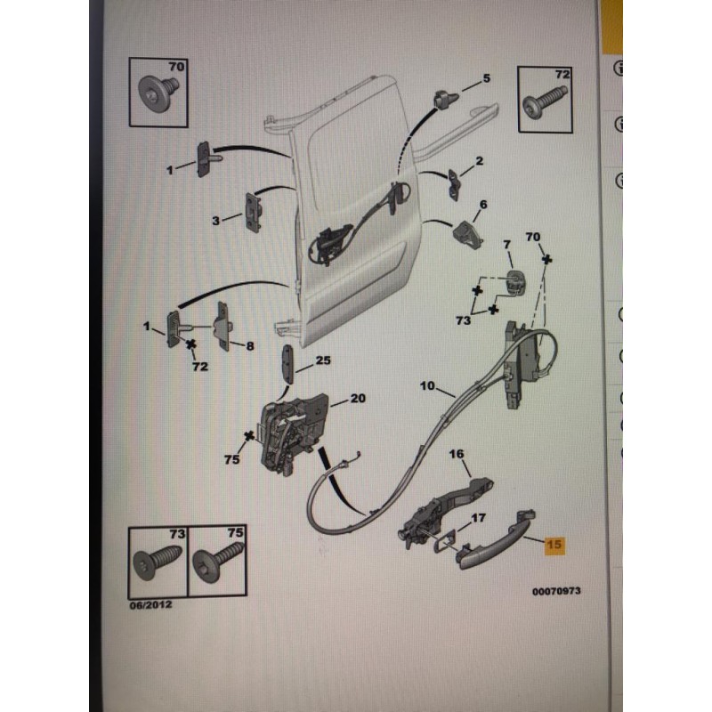 MANIGLIA PORTA LATERALE SCORREVOLE FIAT SCUDO-BERLINGO-EXPERT